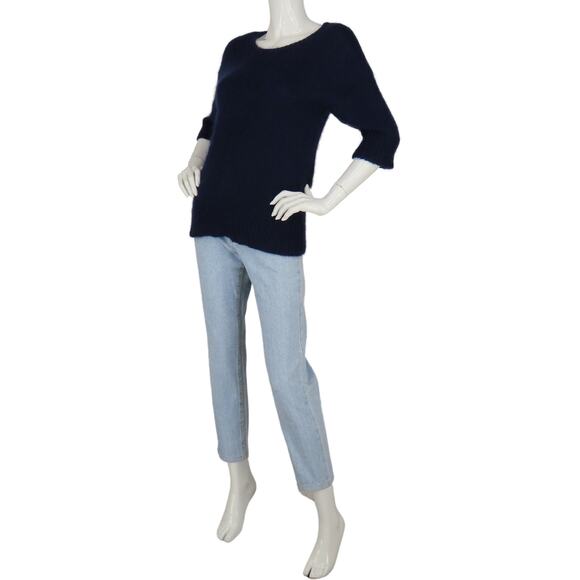 Calypso St Barth Navy Blue Mohair Wool Blend Sweater - Picture 2 of 8